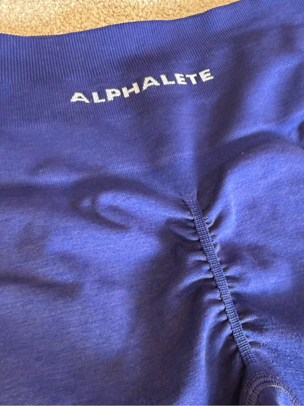 Alphalete Seamless Scrunch Butt Leggings Medium Blue Purple Gym Workout